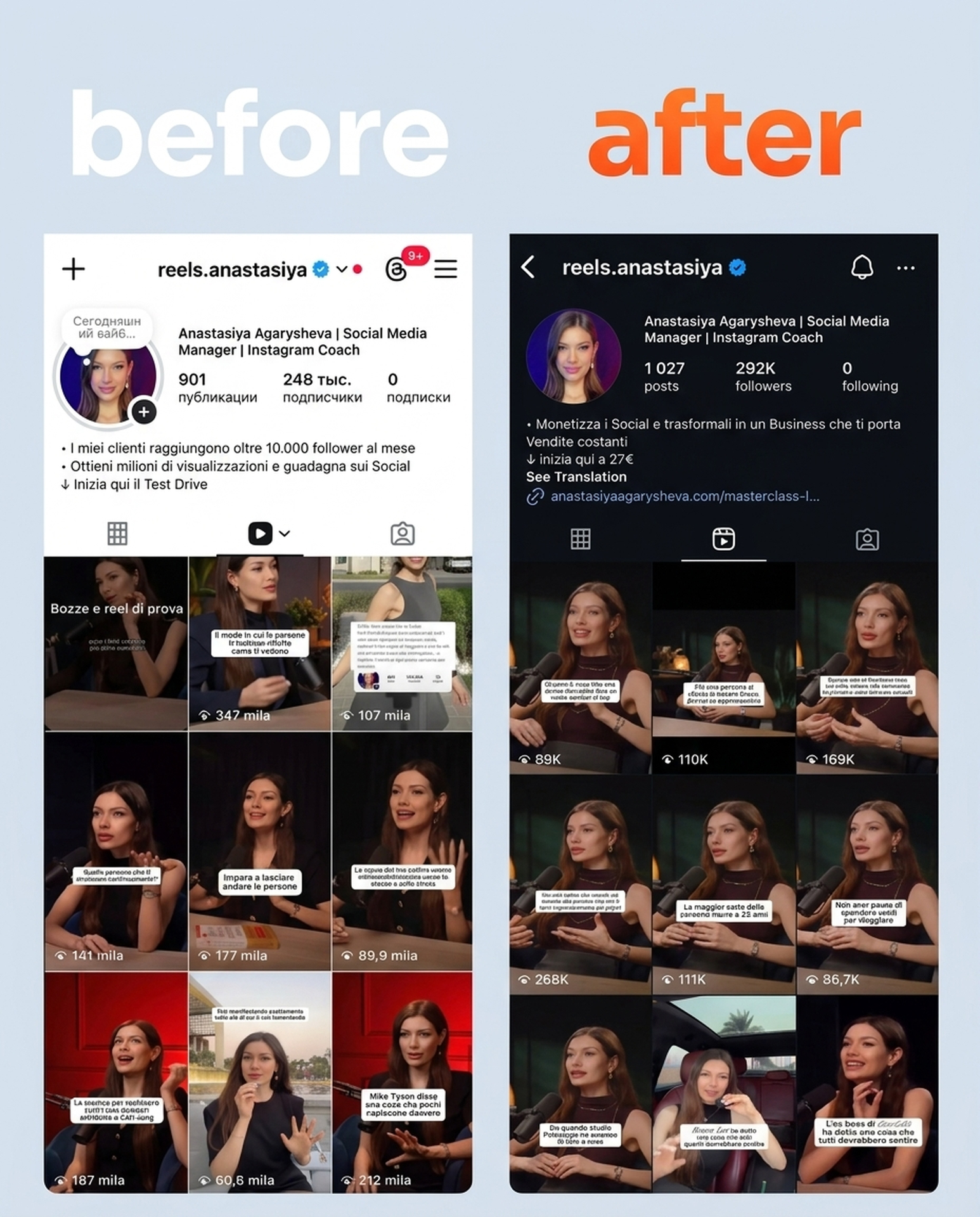 Before / after profile growth